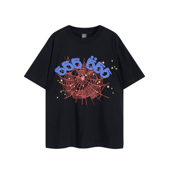 Men's Sp5der Crew Neck Short Sleeves In Black - Picture 1 of 3